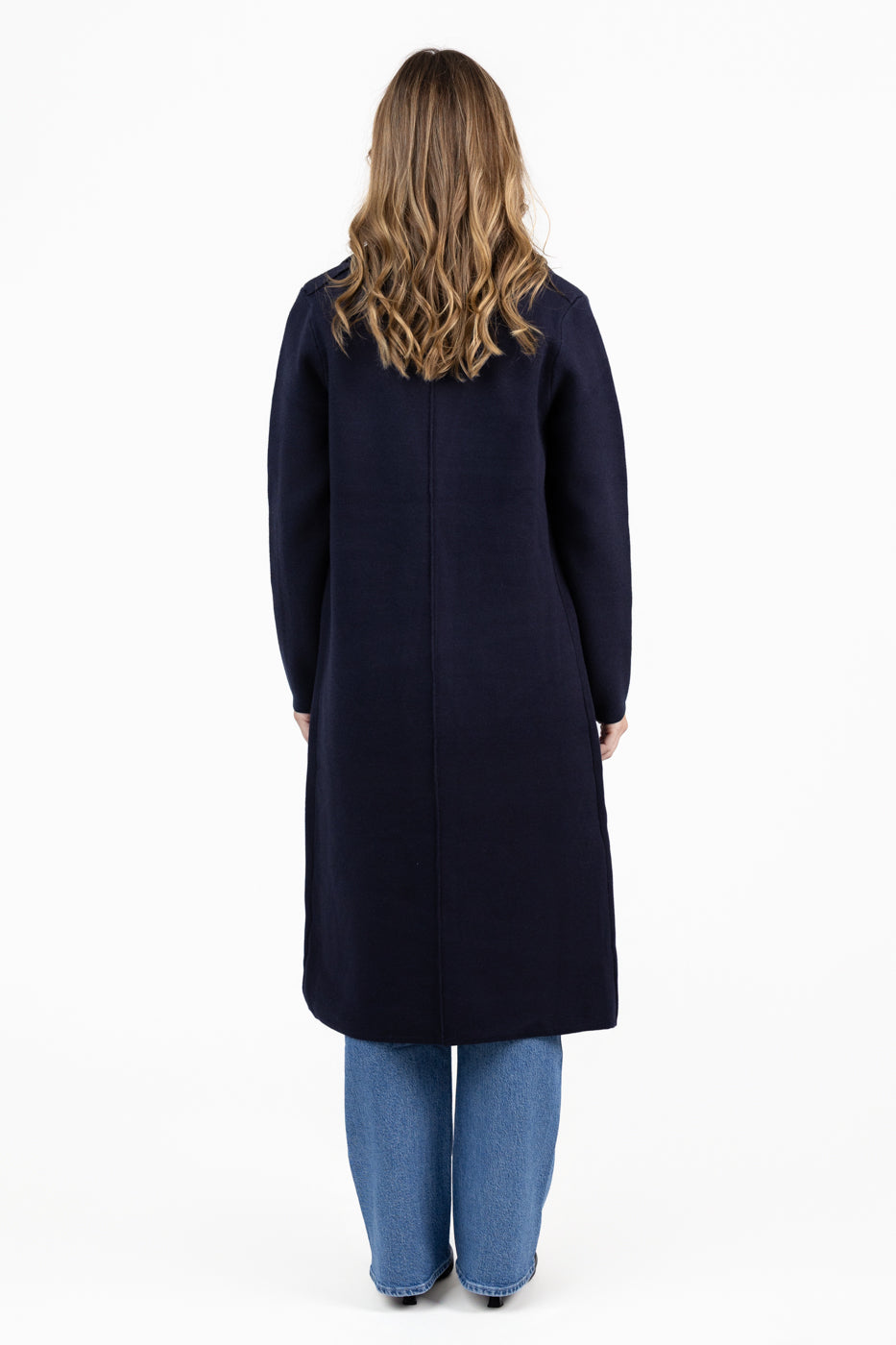 Navy Blue Knitted Coat