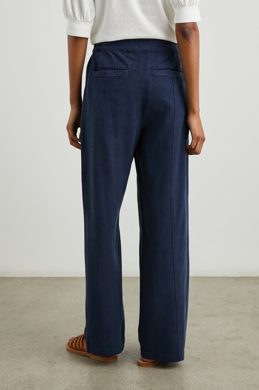 Navy Wide Leg Greer Trouser Pant