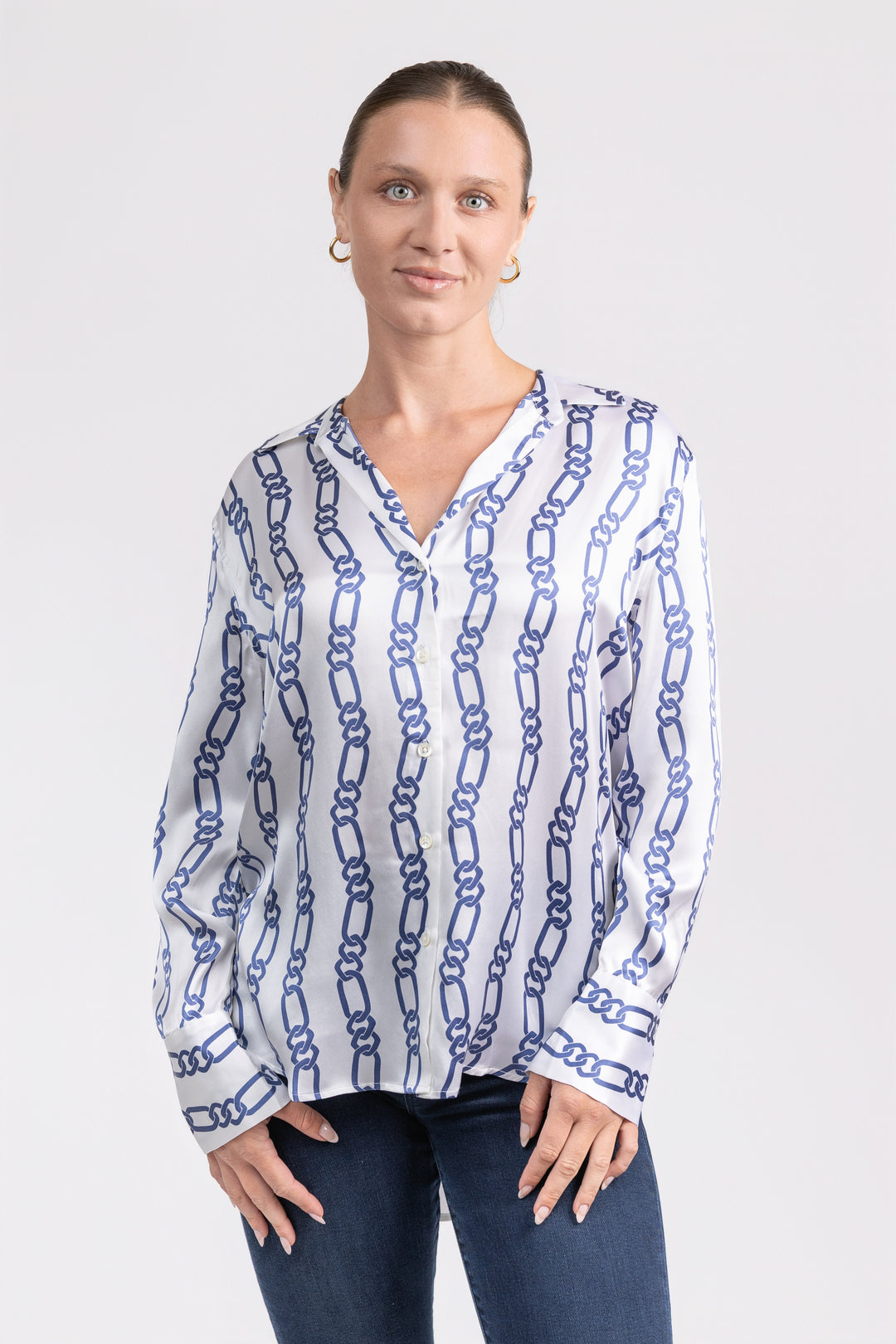 Navy Chain Stripe Dorian Shirt