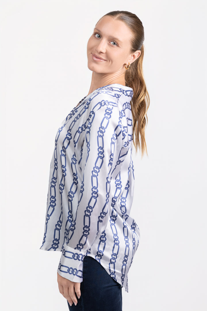 Navy Chain Stripe Dorian Shirt
