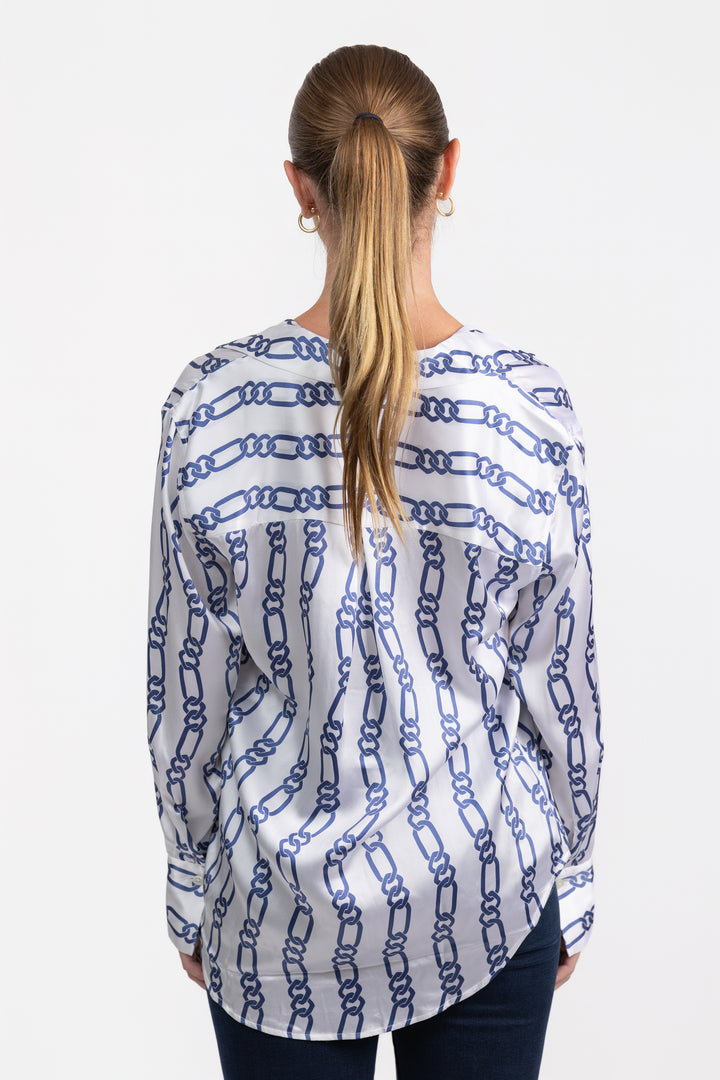 Navy Chain Stripe Dorian Shirt