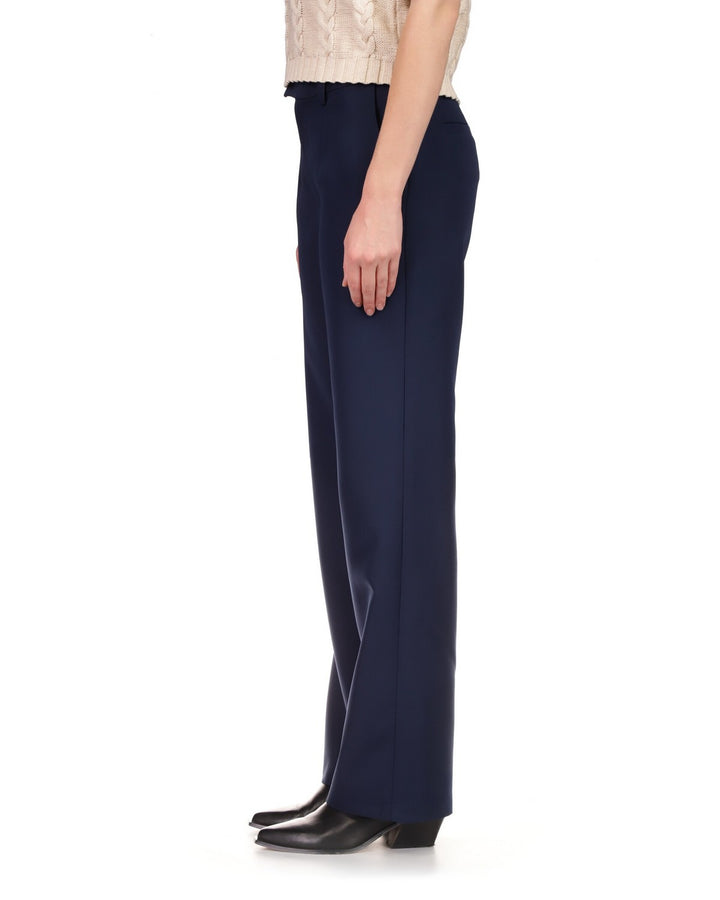 Navy High Waist Straight Leg Pant