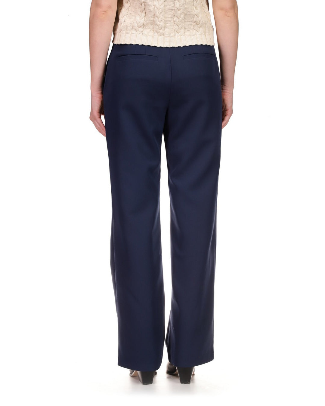 Navy High Waist Straight Leg Pant