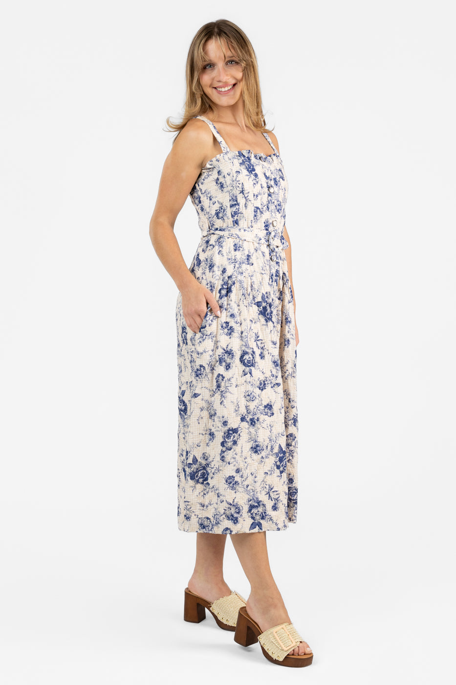 Navy Ivory Forest Print Dress