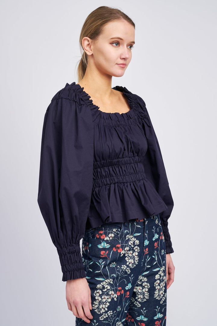 Navy Long Sleeve Alessia Blouse