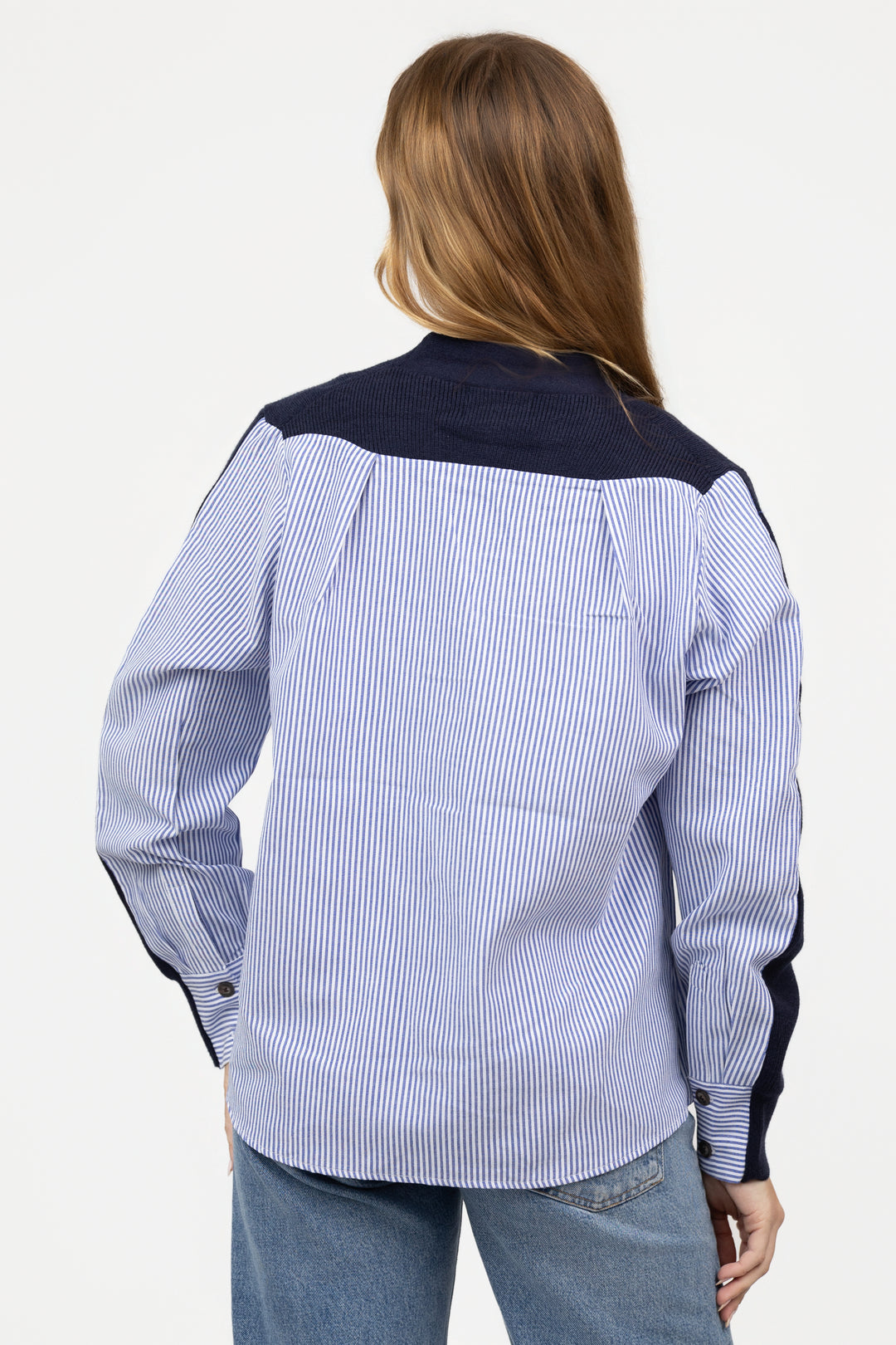 Navy Mixed Media Celine Cardigan