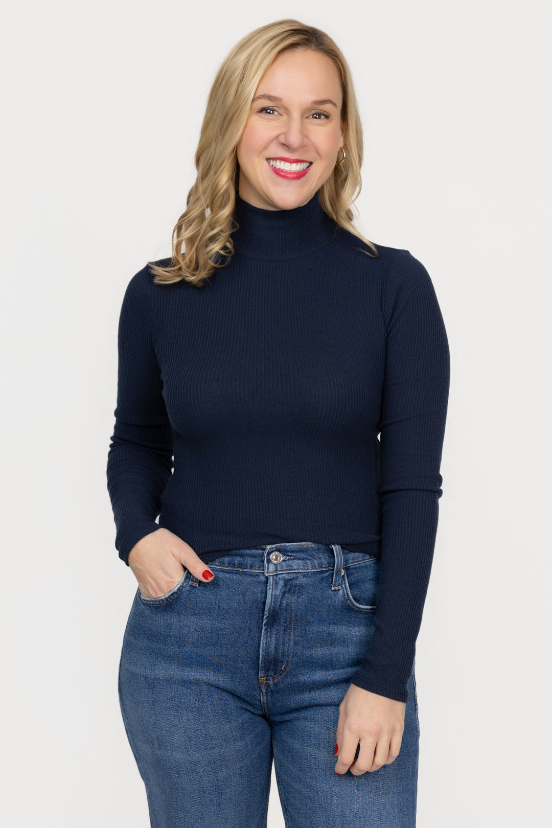 Navy Noelle Turtleneck