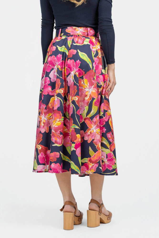 Navy Pink Multi Rye Skirt