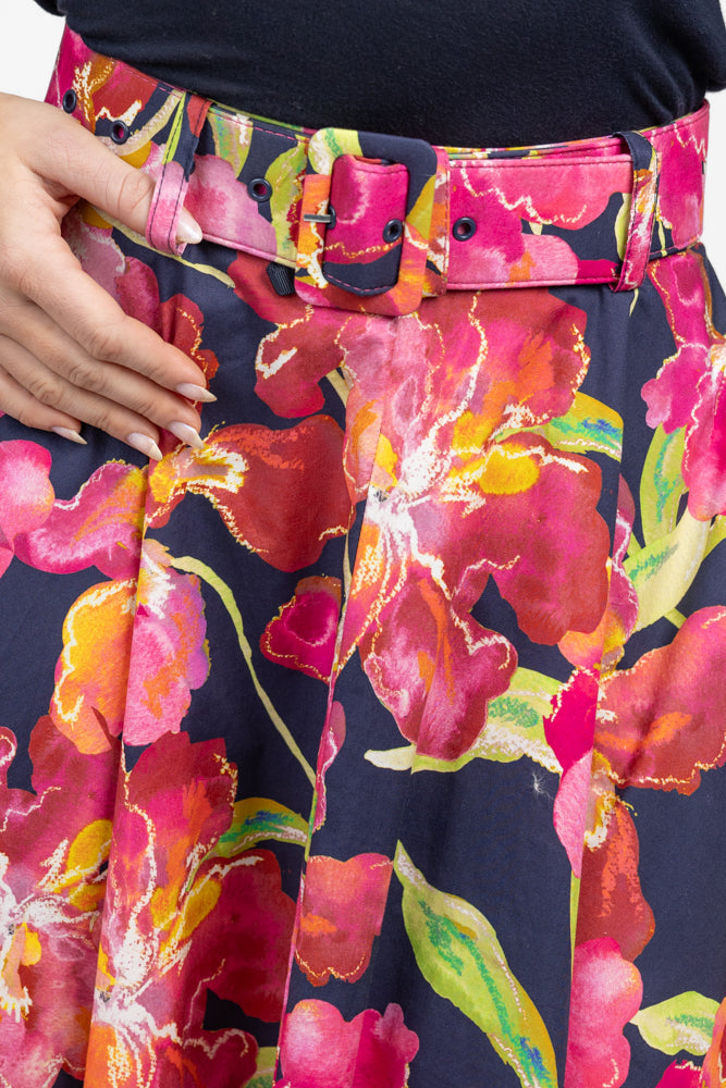 Navy Pink Multi Rye Skirt