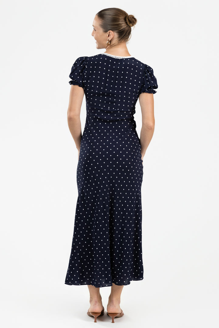 Navy Polka Dot Allison Dress