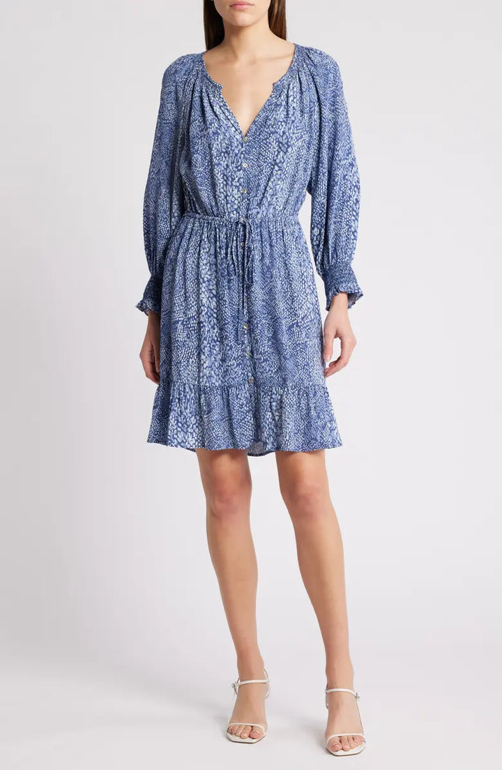 Navy Python Eliza Dress