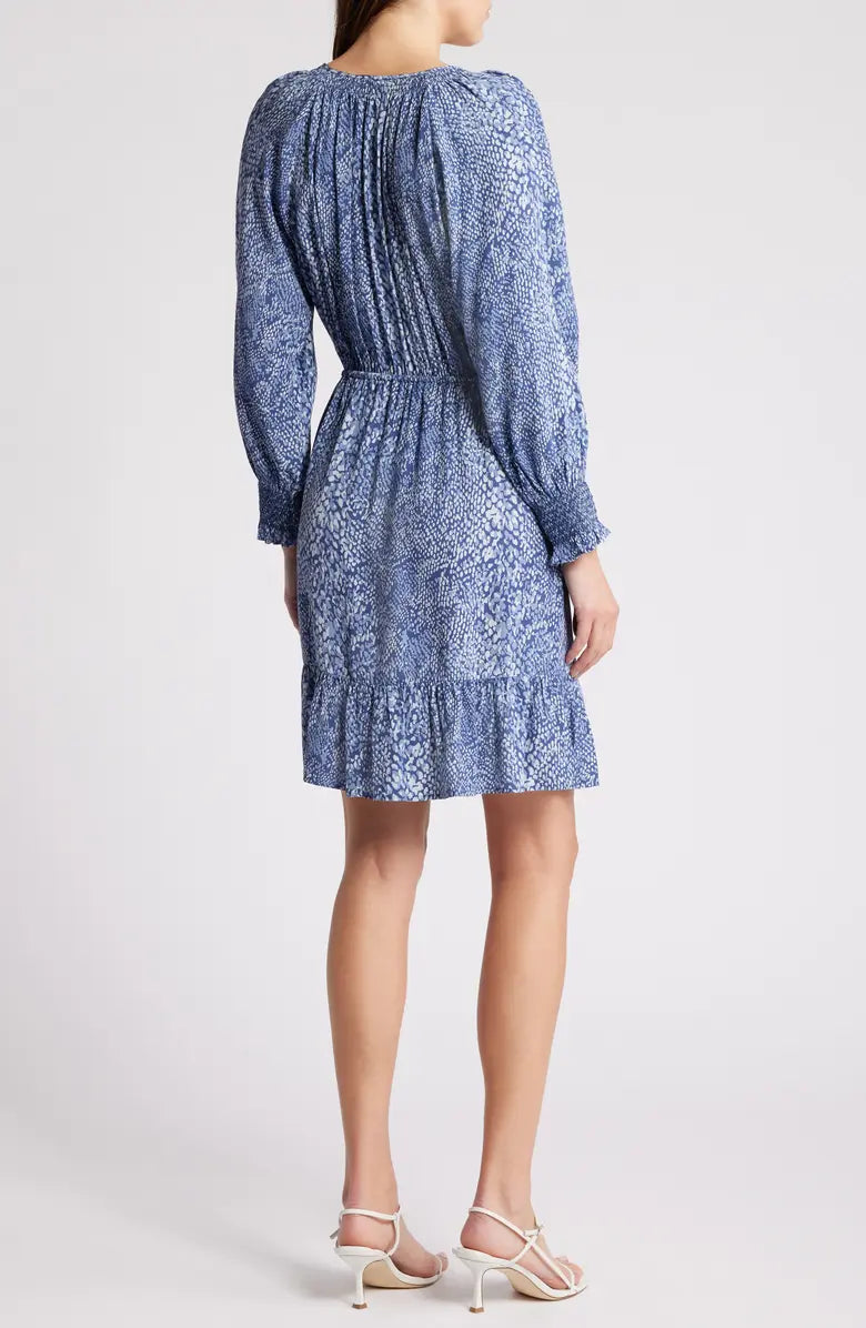 Navy Python Eliza Dress