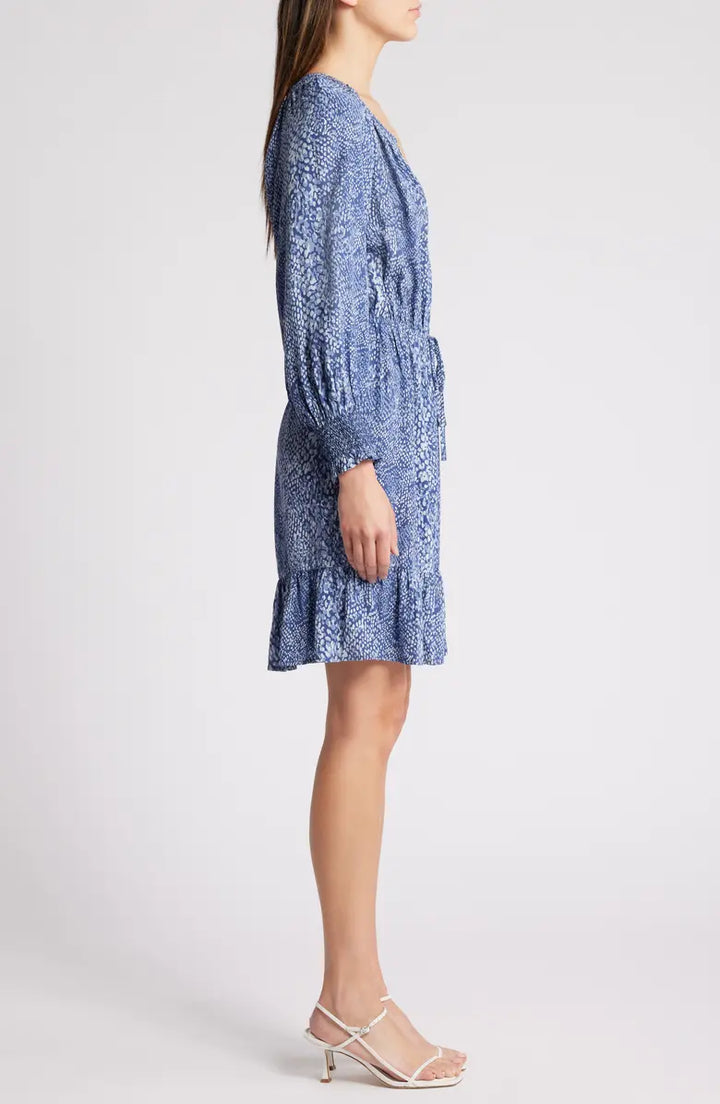 Navy Python Eliza Dress