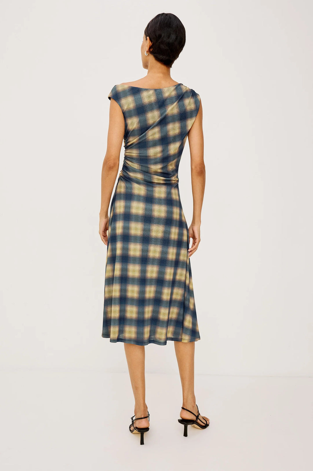 Navy Sage Plaid Sorra Dress