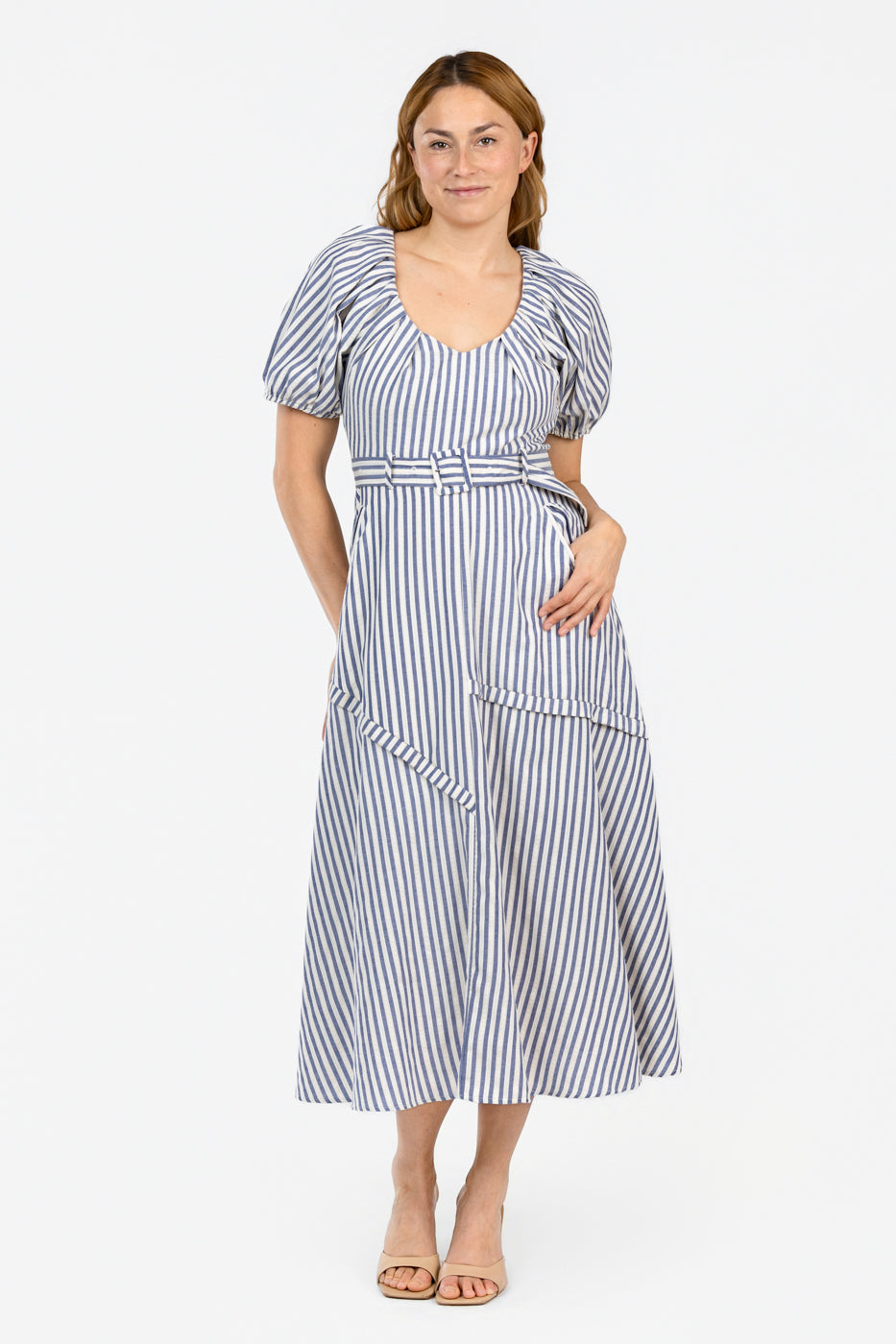 Navy Stripe Midi Dress