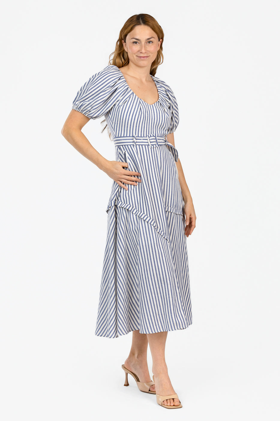 Navy Stripe Midi Dress
