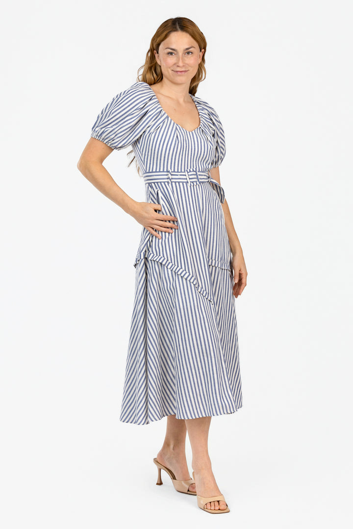 Navy Stripe Midi Dress