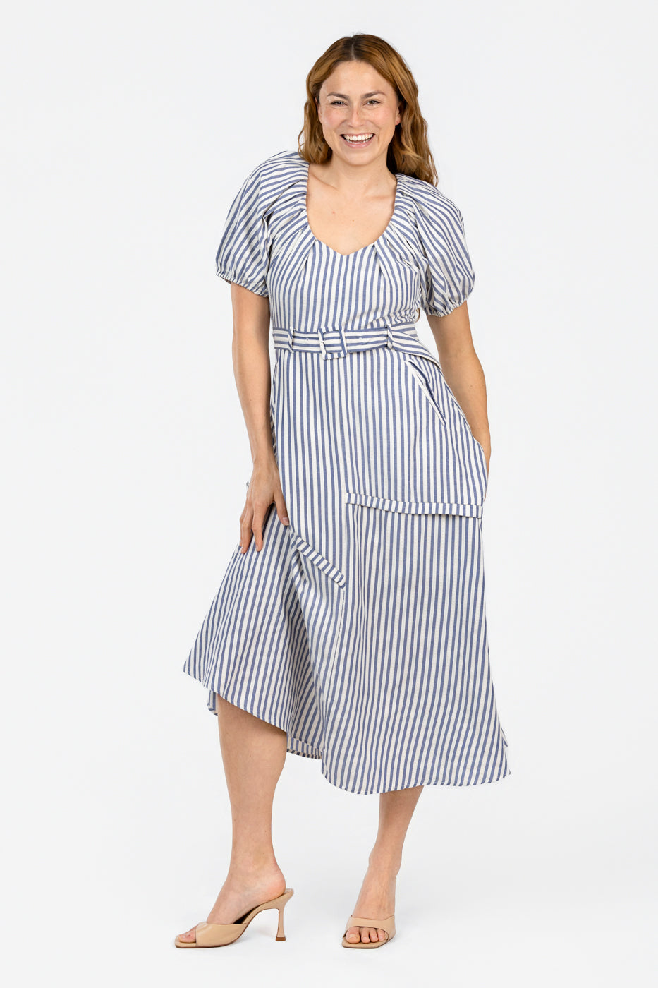 Navy Stripe Midi Dress