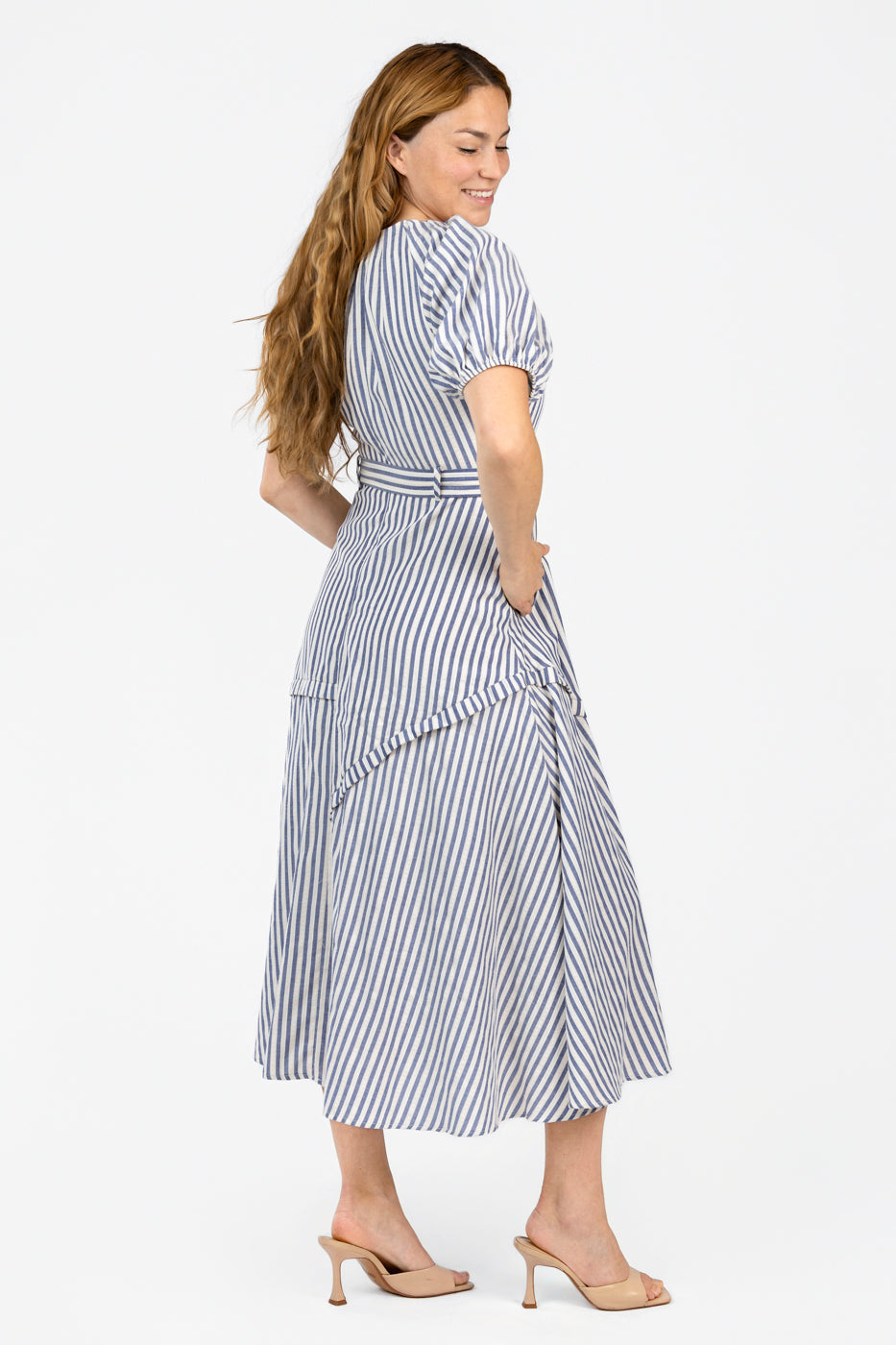 Navy Stripe Midi Dress
