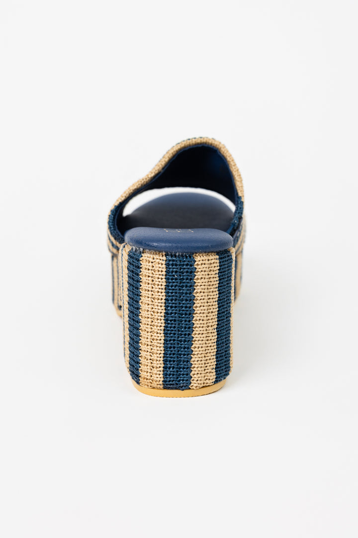 Navy Stripe Terry Sandal