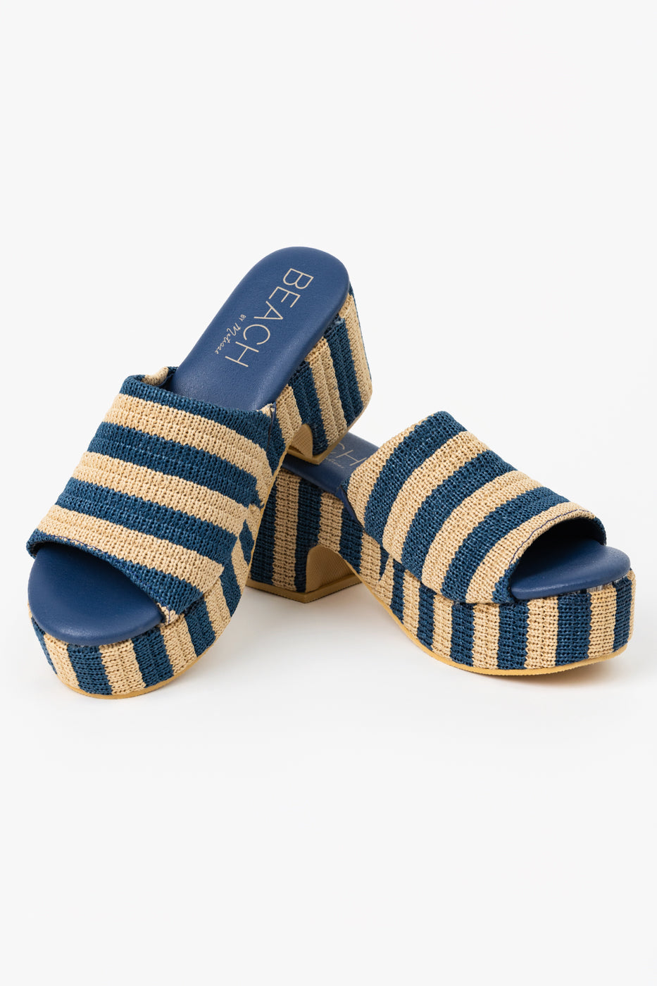 Navy Stripe Terry Sandal