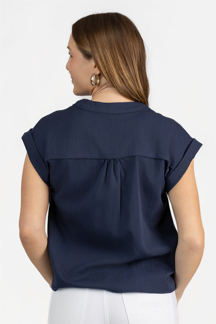 Navy Blue Relaxed Fit Top
