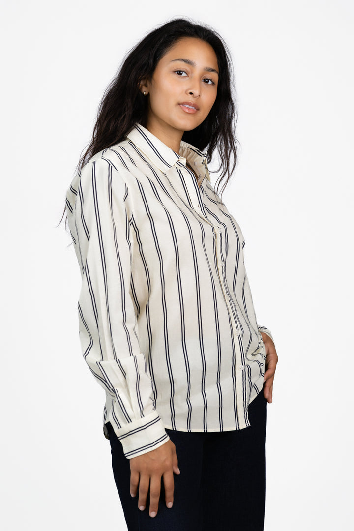 Navy Cobalt Stripe Gisele Shirt