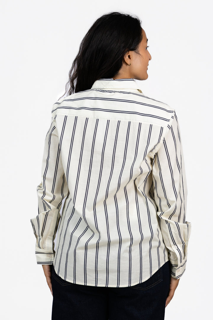 Navy Cobalt Stripe Gisele Shirt