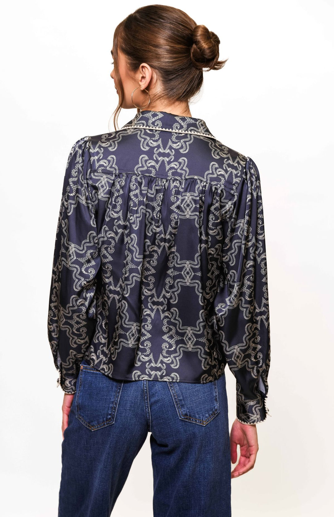 Navy Ivory Sketched Rodeo Kodie Shirt