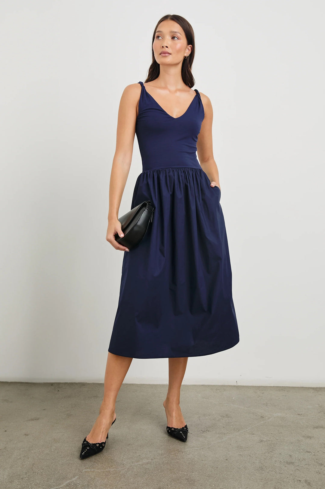 Navy Franca Midi Dress