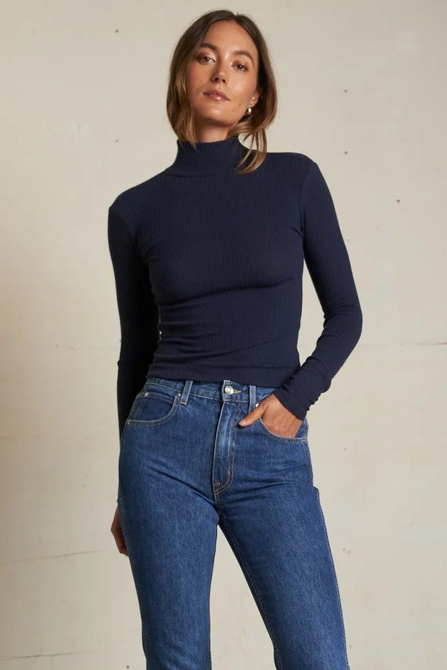 Navy Noelle Turtleneck