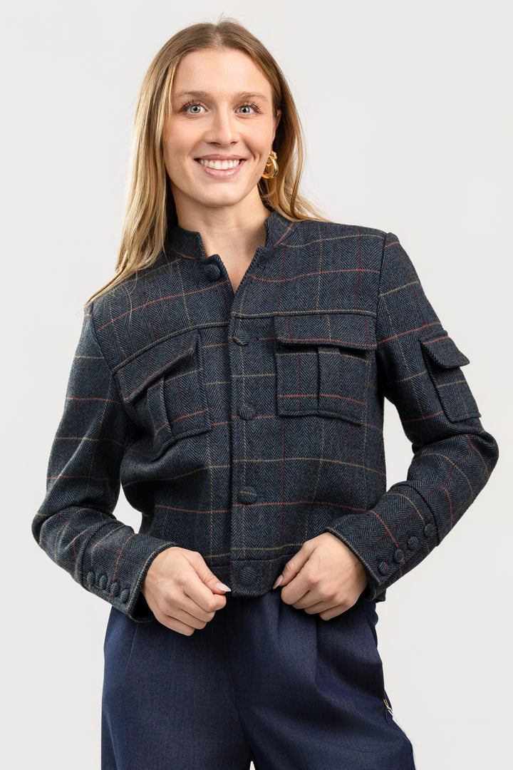 Navy Plaid Eden Jacket