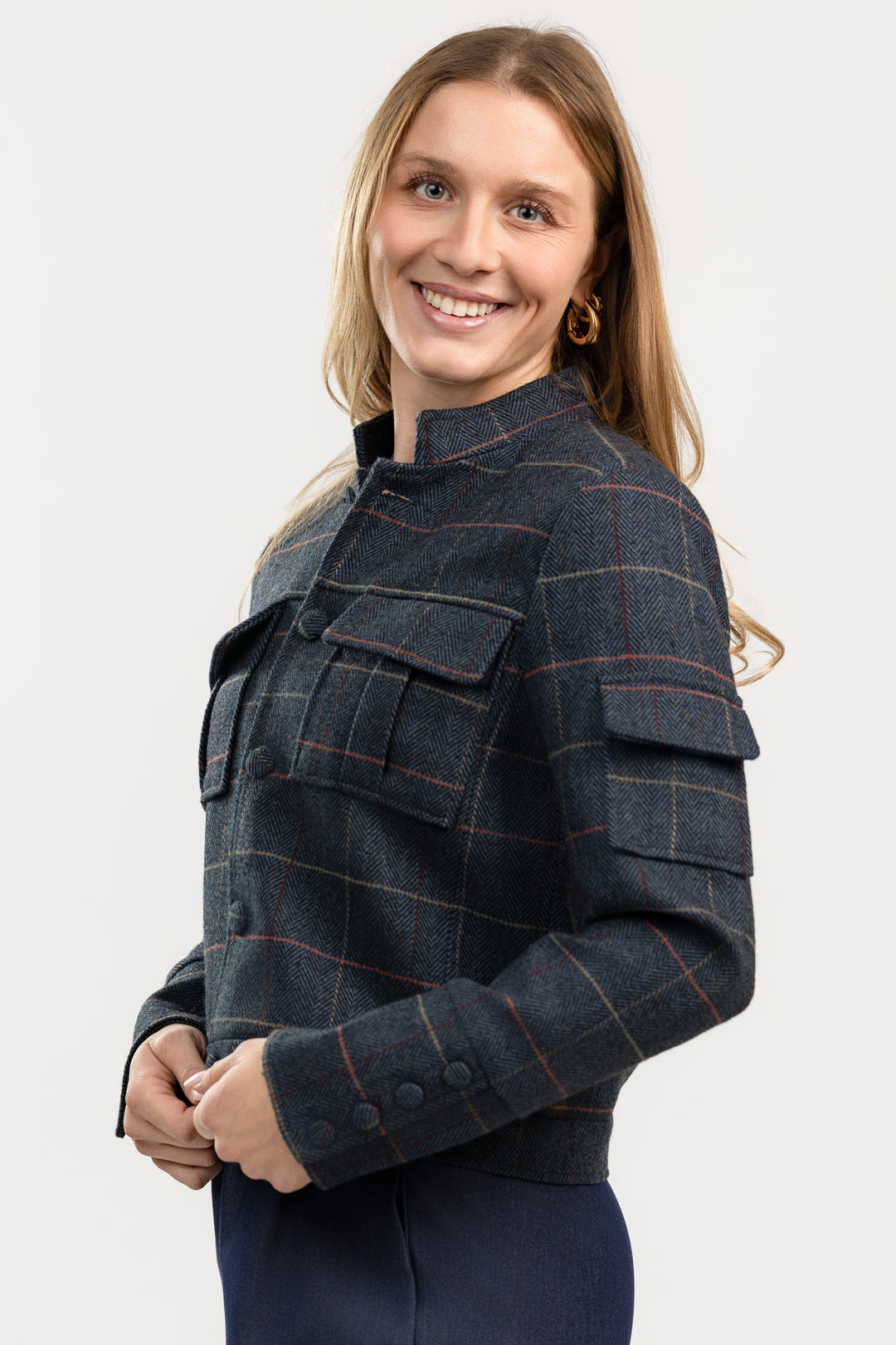 Navy Plaid Eden Jacket