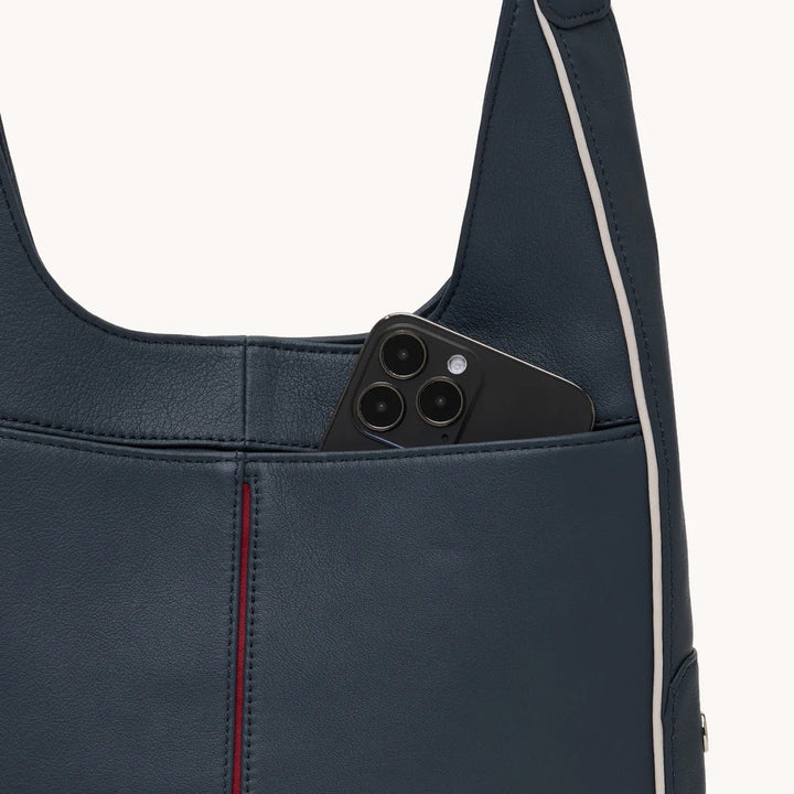 Navy Tim Medium Handbag