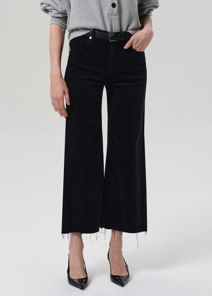 Navy Wide Leg Crop Lyra Pant