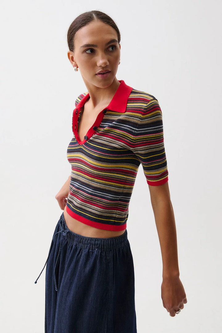 Negroni Stripe Ashlee Polo Sweater