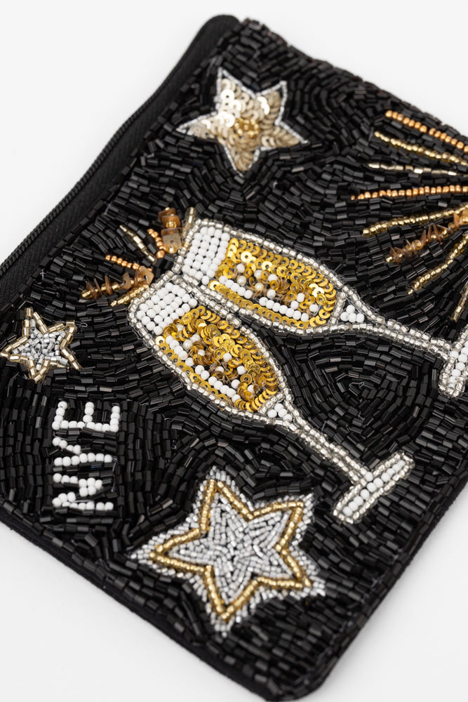 New Year's Eve Beaded Pouch