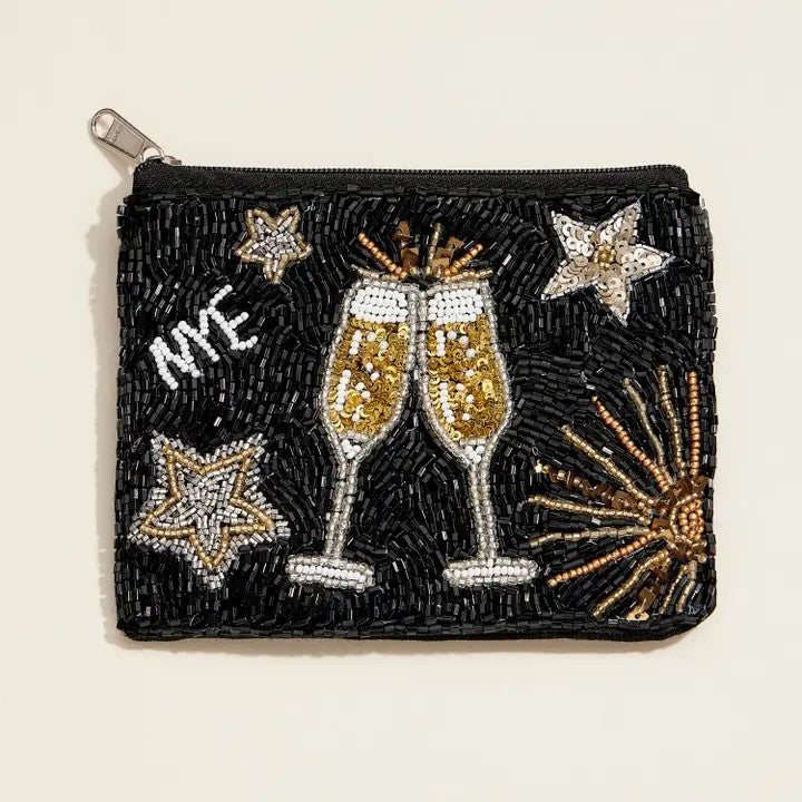 New Year's Eve Beaded Pouch