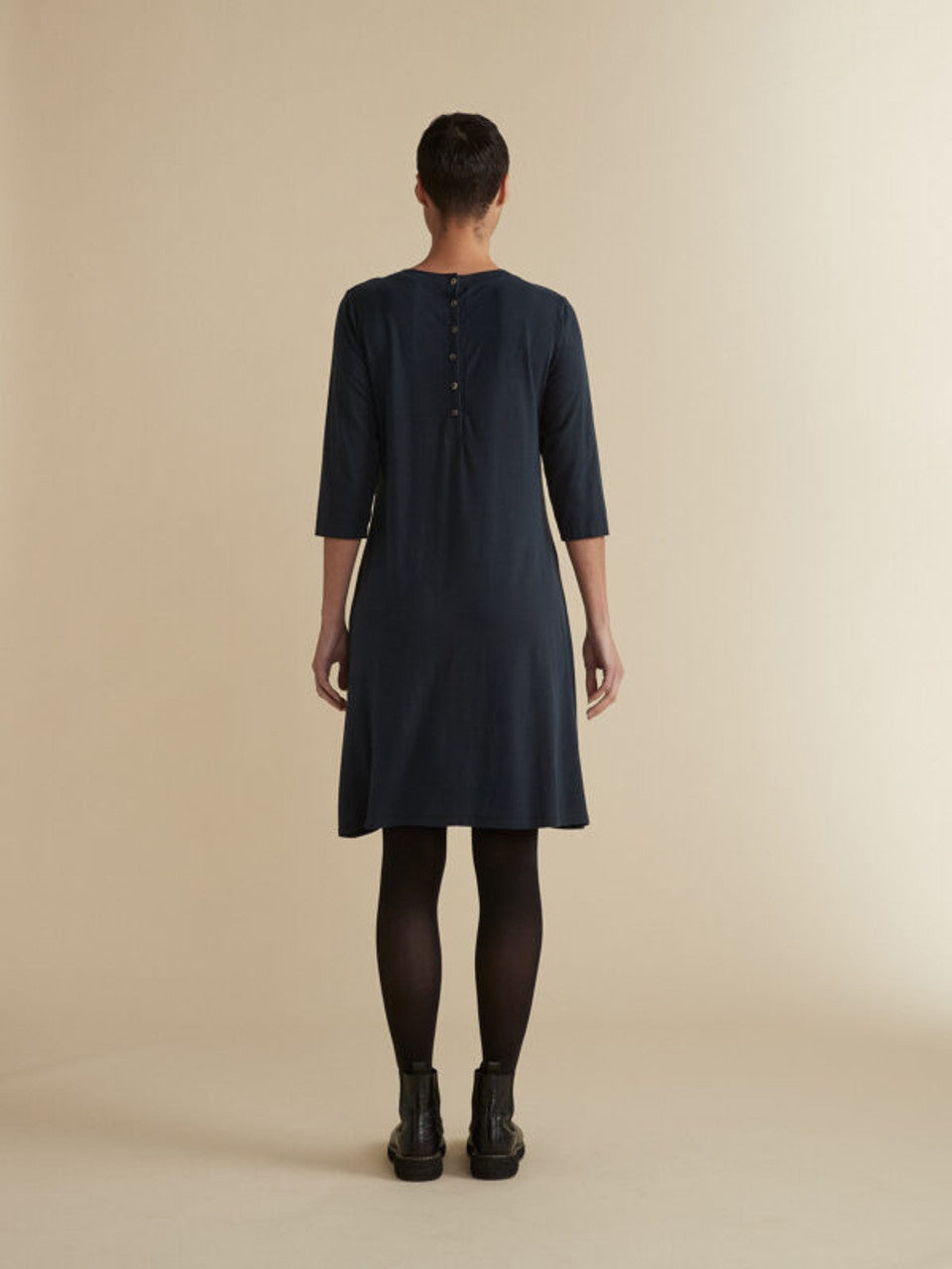 Night Blue Scoop Neck Dress