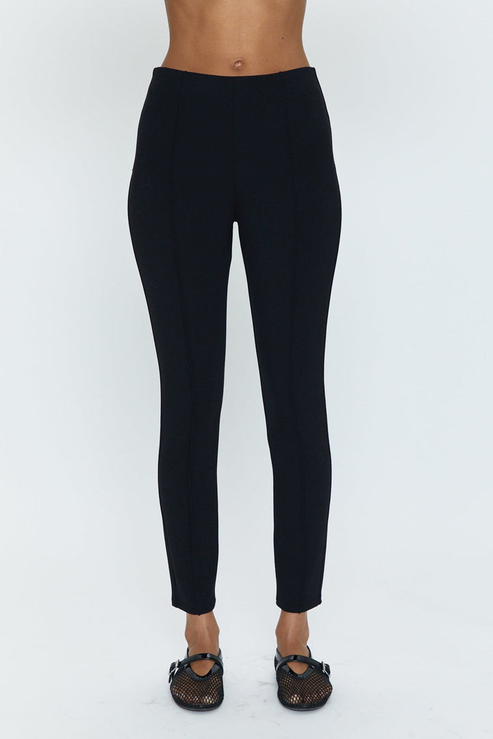 Night Out Black High Rise Pull On Aline Pant