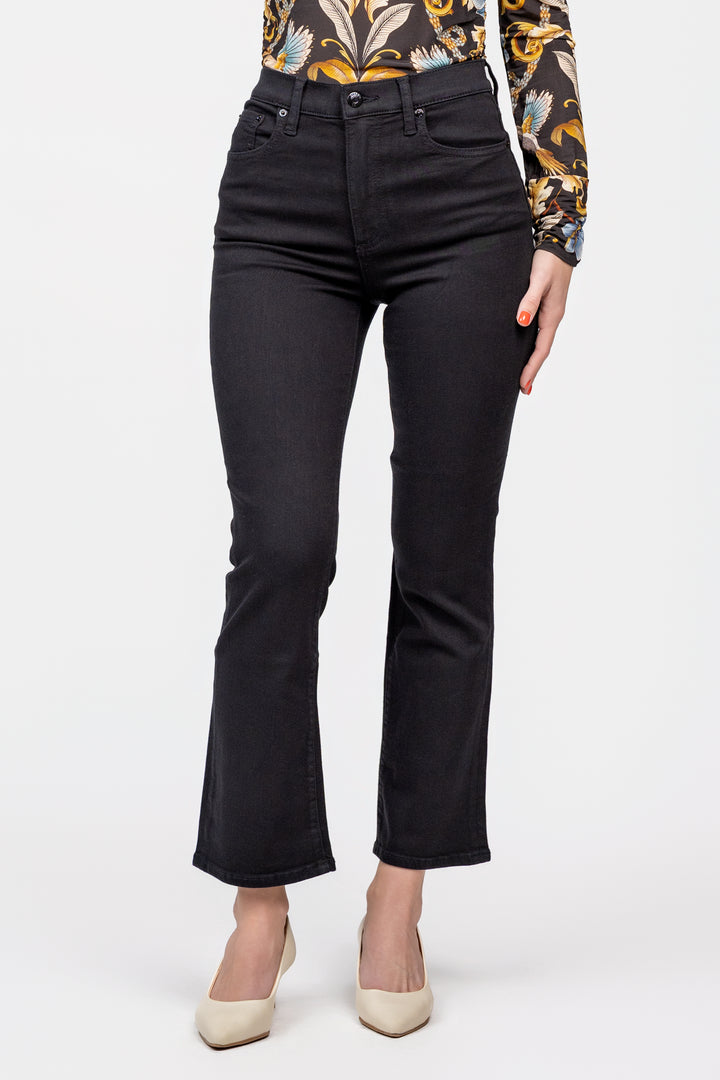 Noir High Rise Crop Boot Lennon Jean