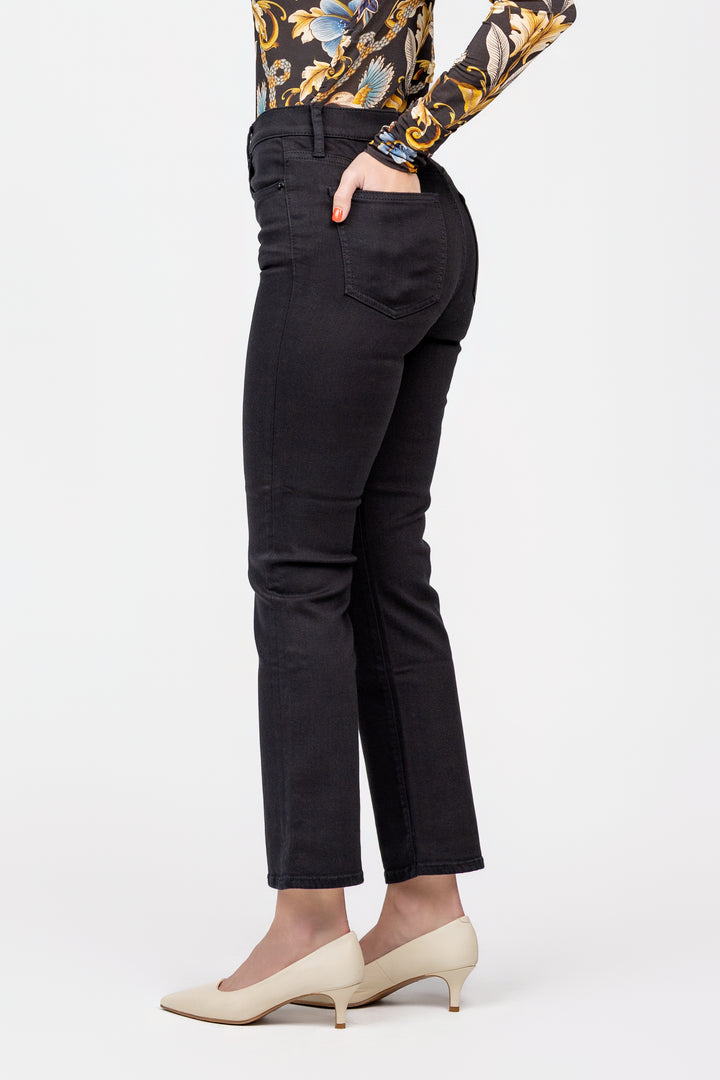Noir High Rise Crop Boot Lennon Jean