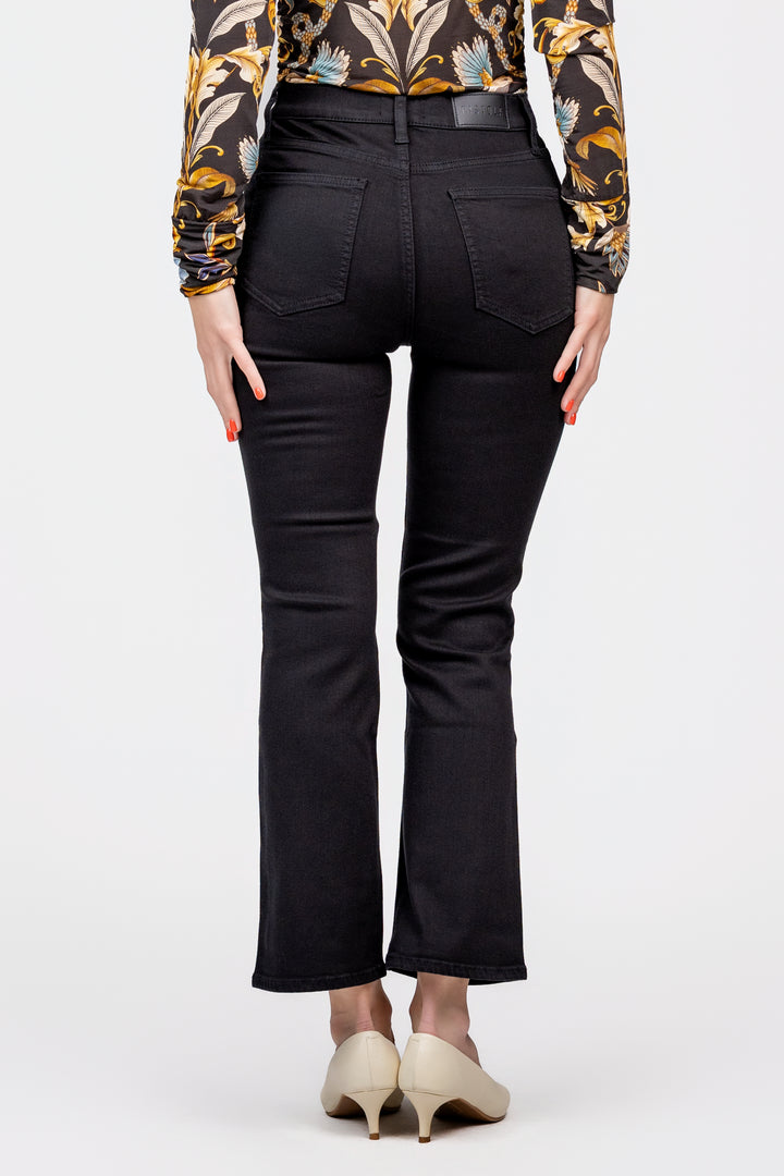 Noir High Rise Crop Boot Lennon Jean