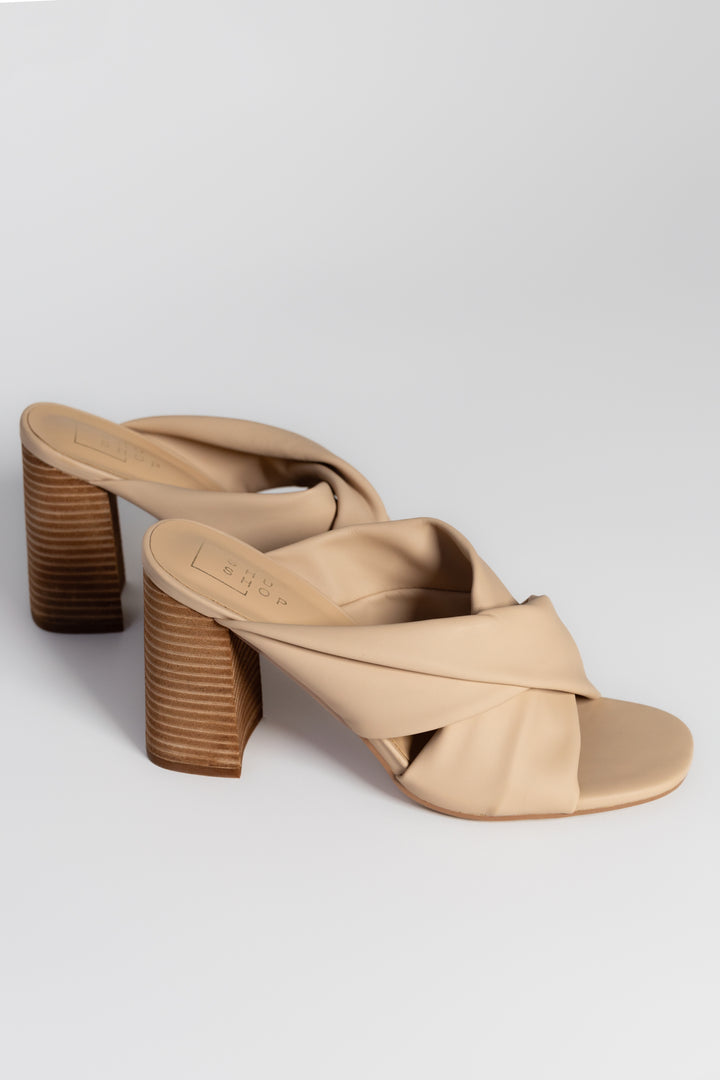 Nude Slip-On Faux Leather Fiji Sandal