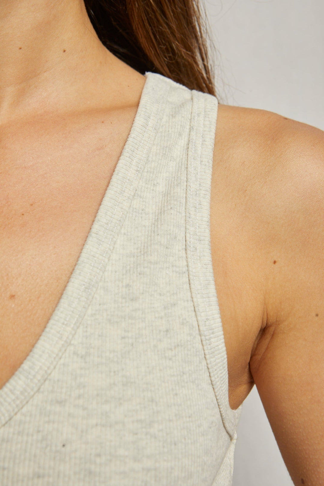 Oatmeal Structured Rib Maria Tank