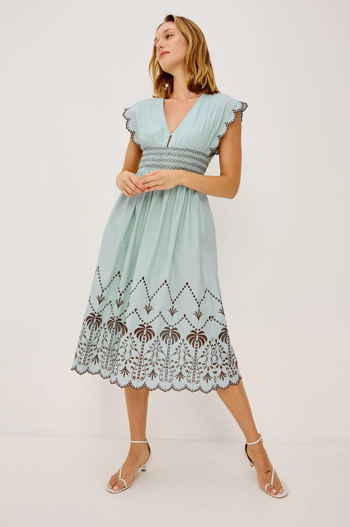 Ocean Palms Embroidery Roxanne Dress
