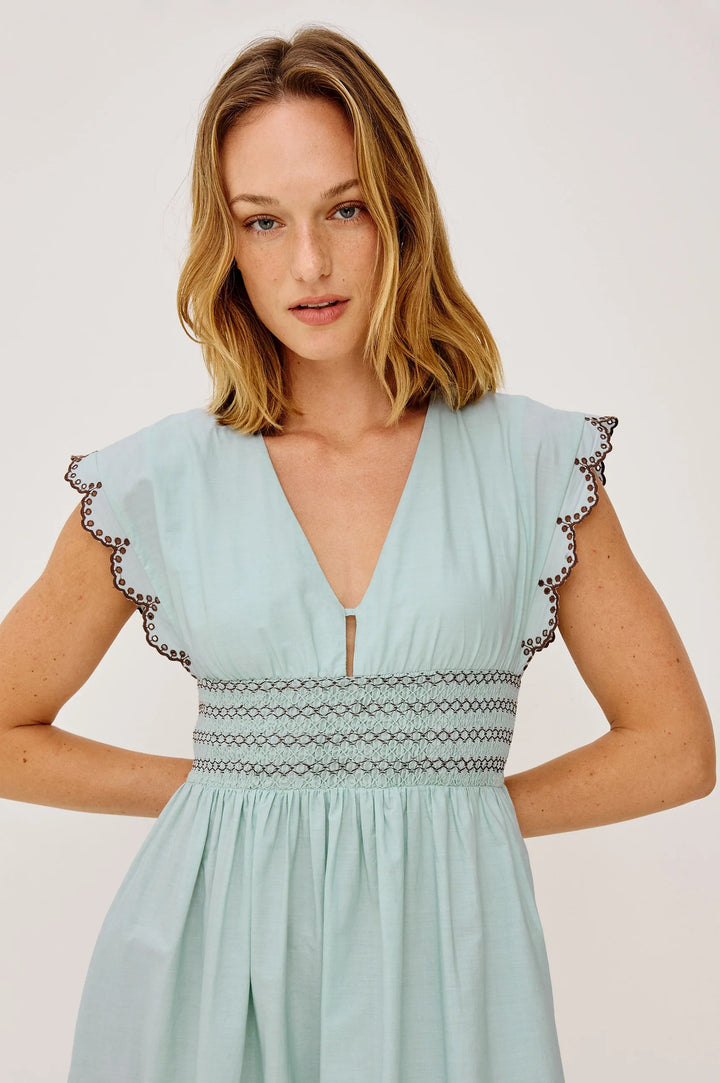 Ocean Palms Embroidery Roxanne Dress