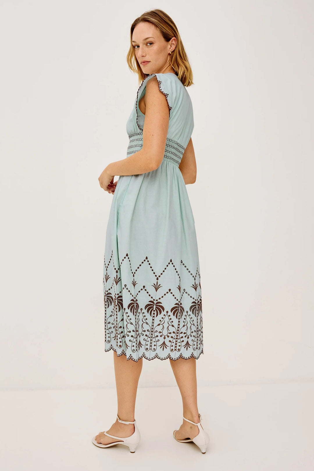 Ocean Palms Embroidery Roxanne Dress