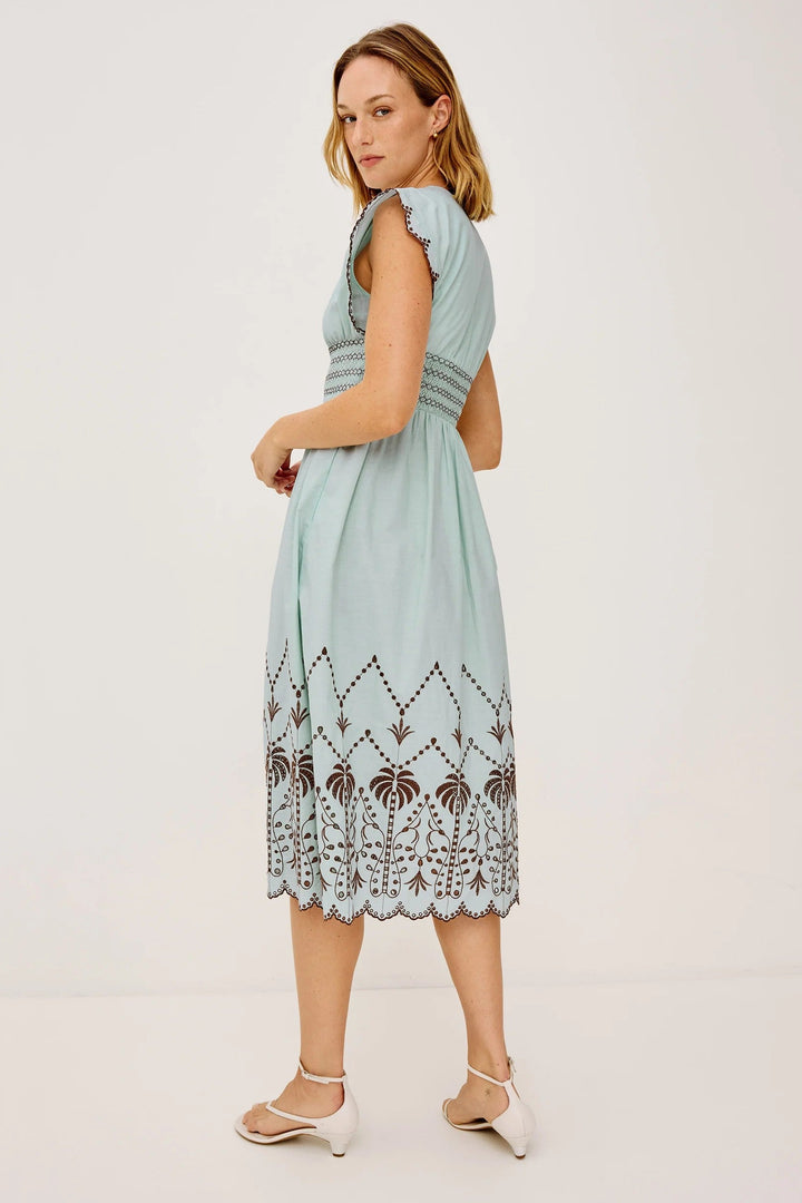 Ocean Palms Embroidery Roxanne Dress