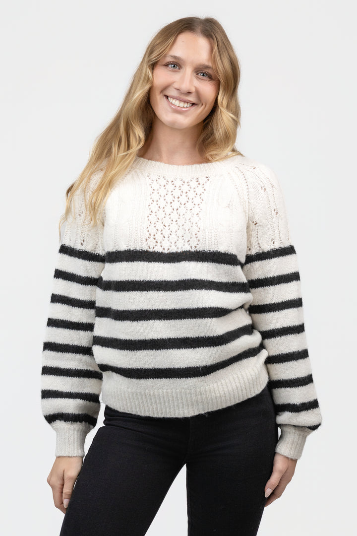 Off White Black Stripe Sweater